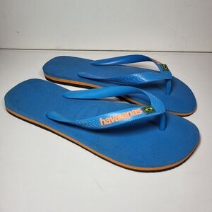 Havaianas Brazil Layers Blue Flip Flops Sandals 39-40 EU Women's 9-10 Men's 8